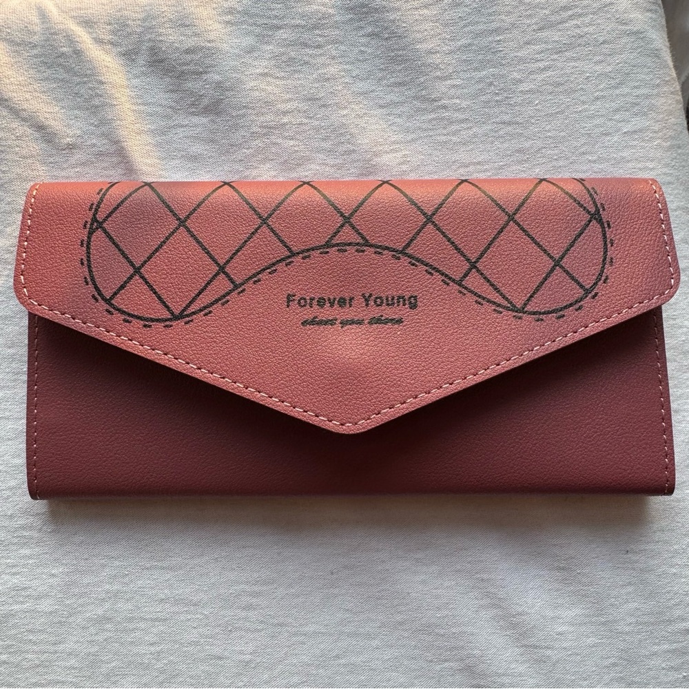 Rose/red Women's Premium Forever Young Continental Fold over Leather Wallet